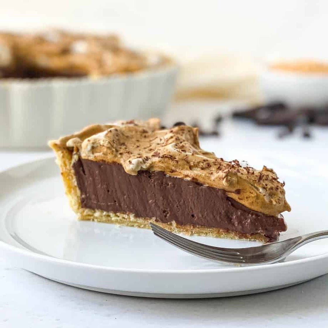 Chocolate Coconut Pie with Dalgona Coffee Topping