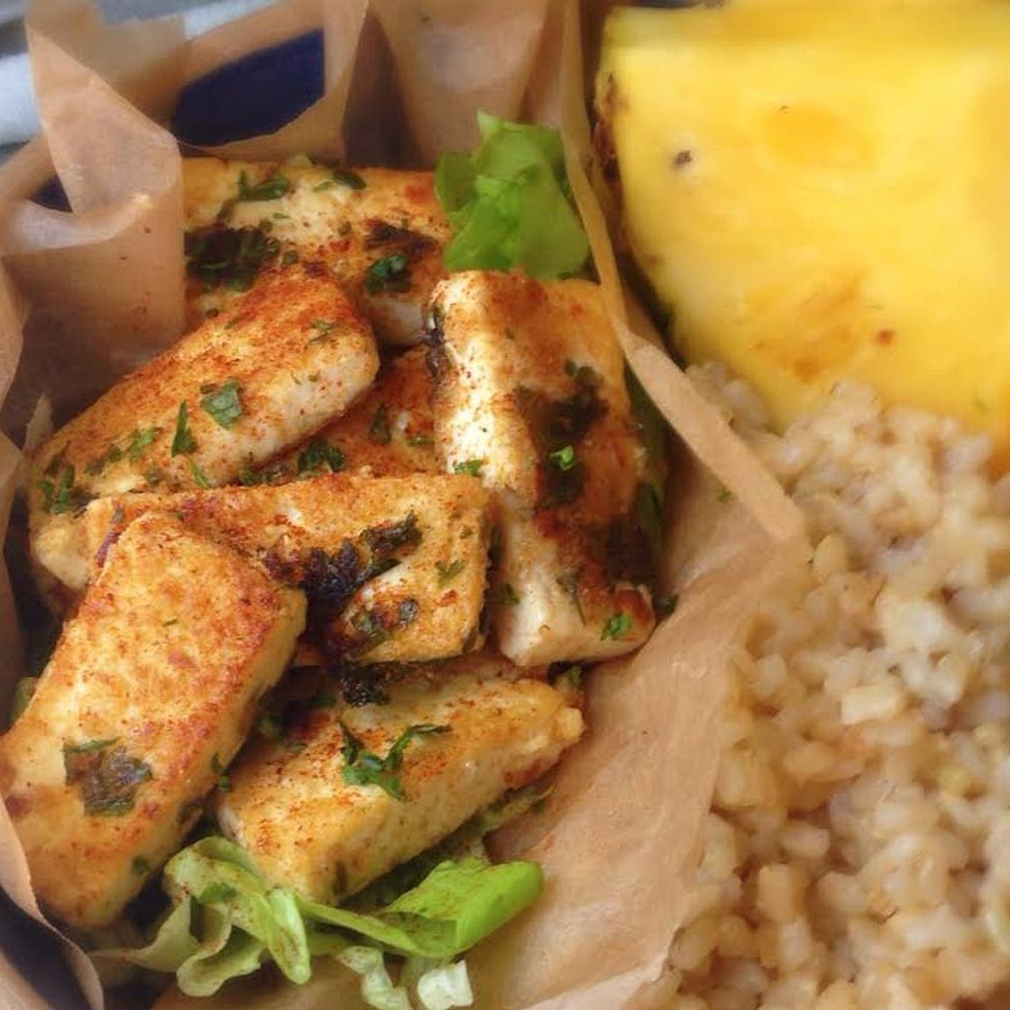 Hawaiian-Style Fried Tofu With Coconut Rice