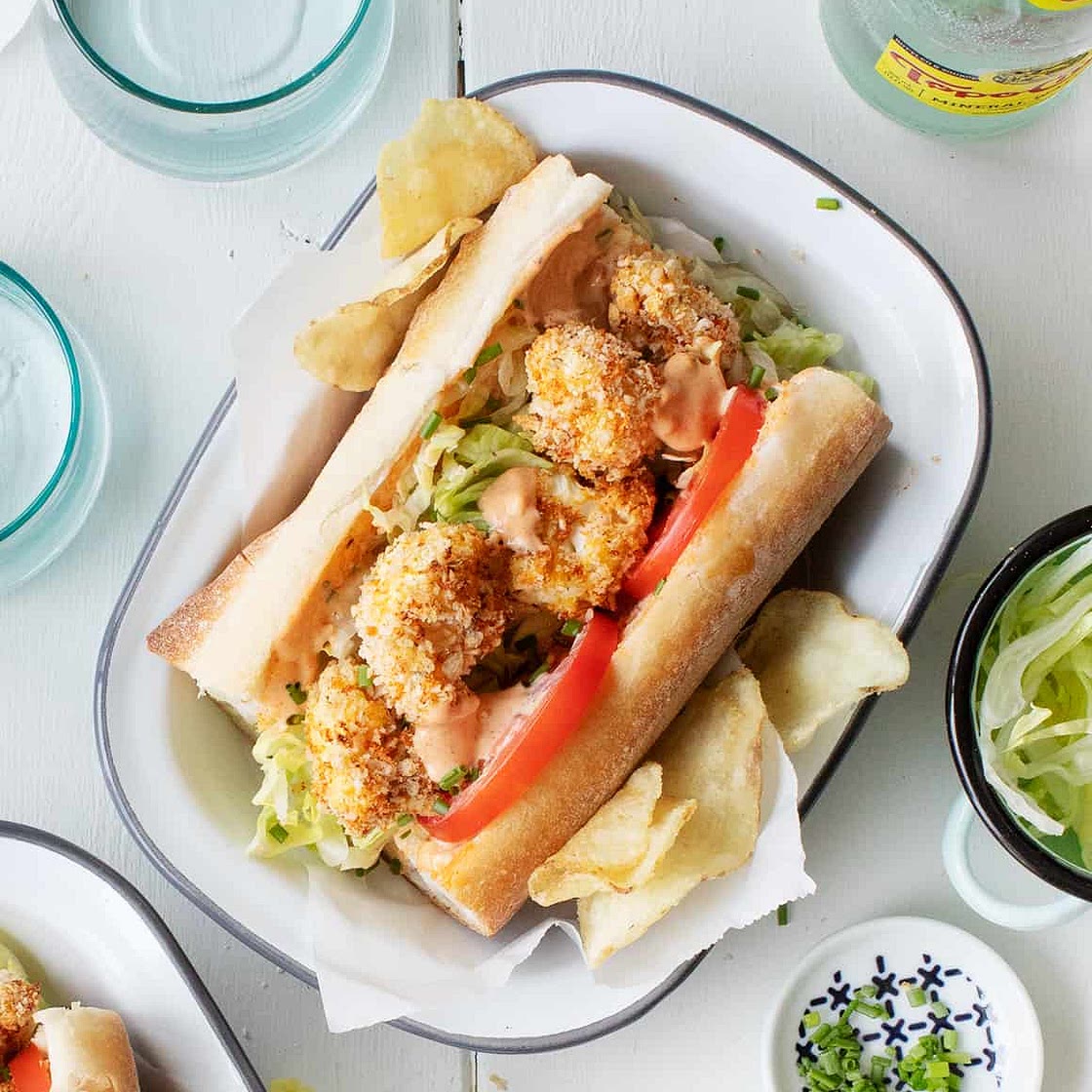 Crispy Cauliflower Po Boy Sandwich