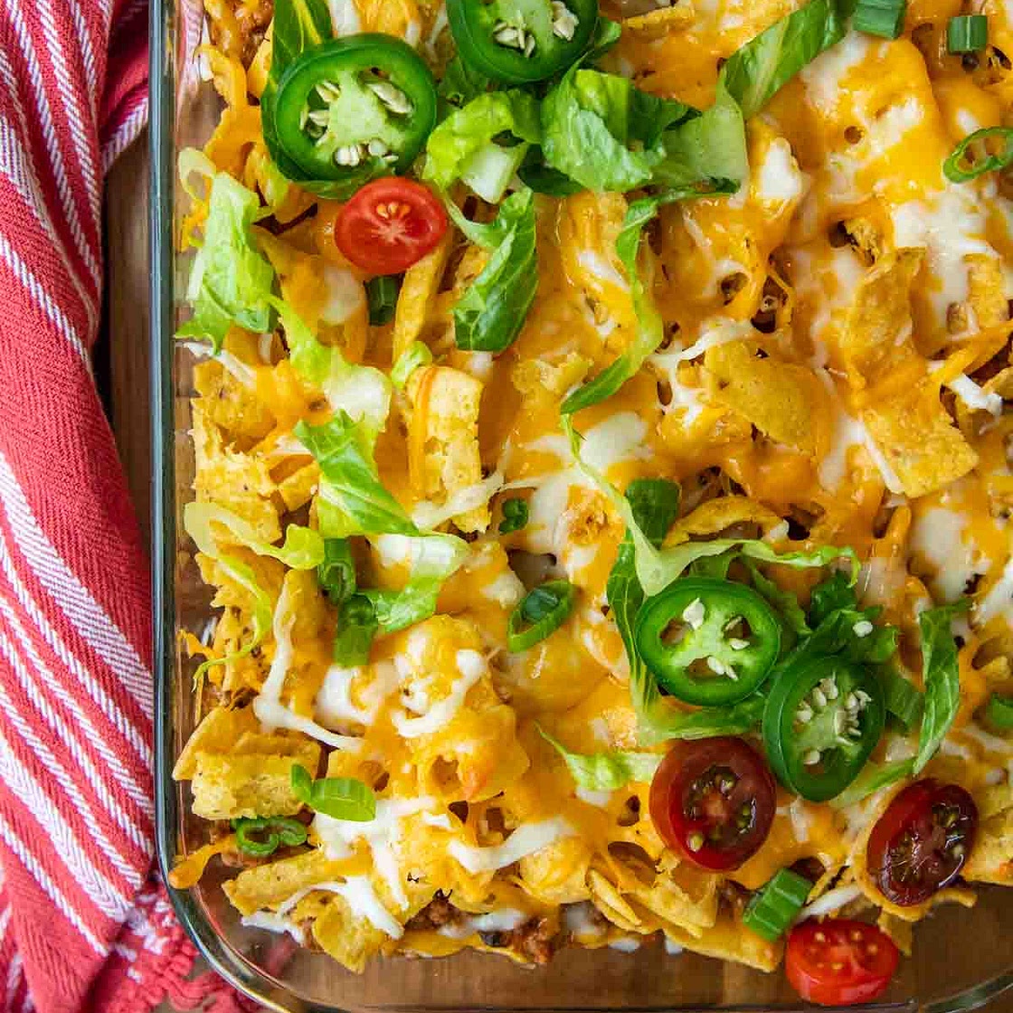 25-Minute Walking Taco Casserole with Ground Beef