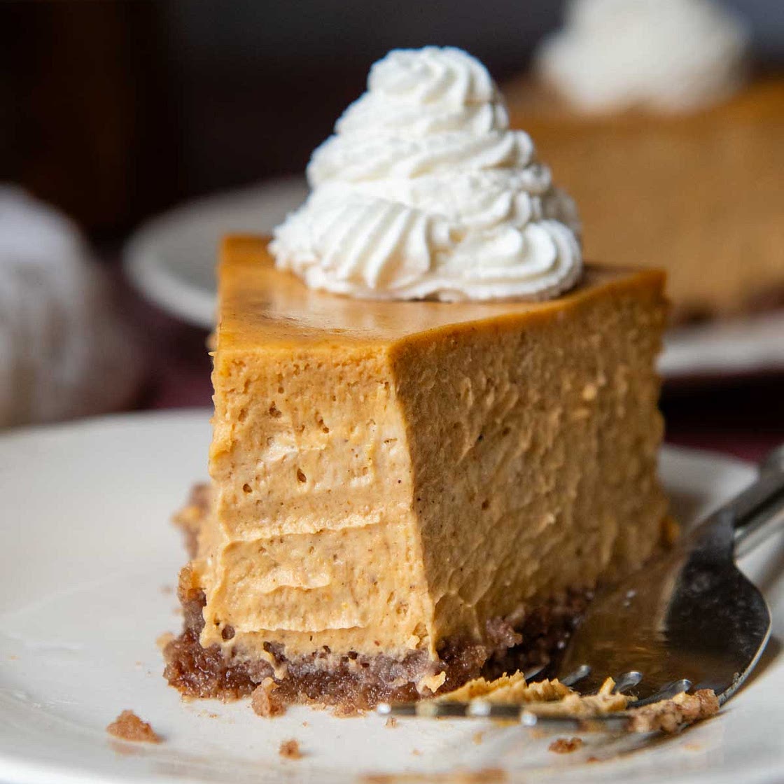 Creamiest Gluten-Free Pumpkin Cheesecake (Not Dense)