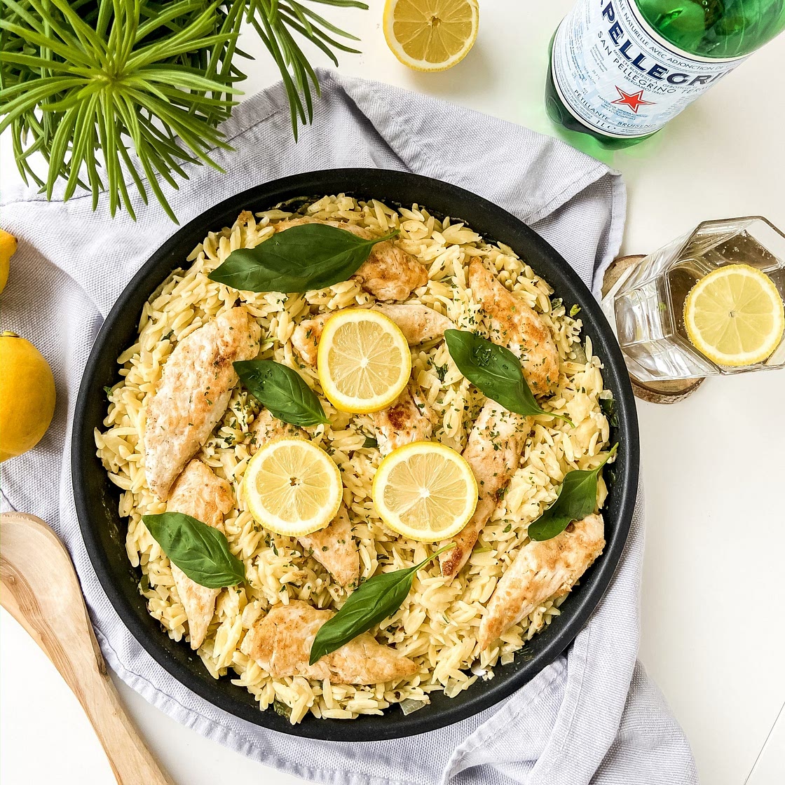 Lemon Basil Orzo with Chicken