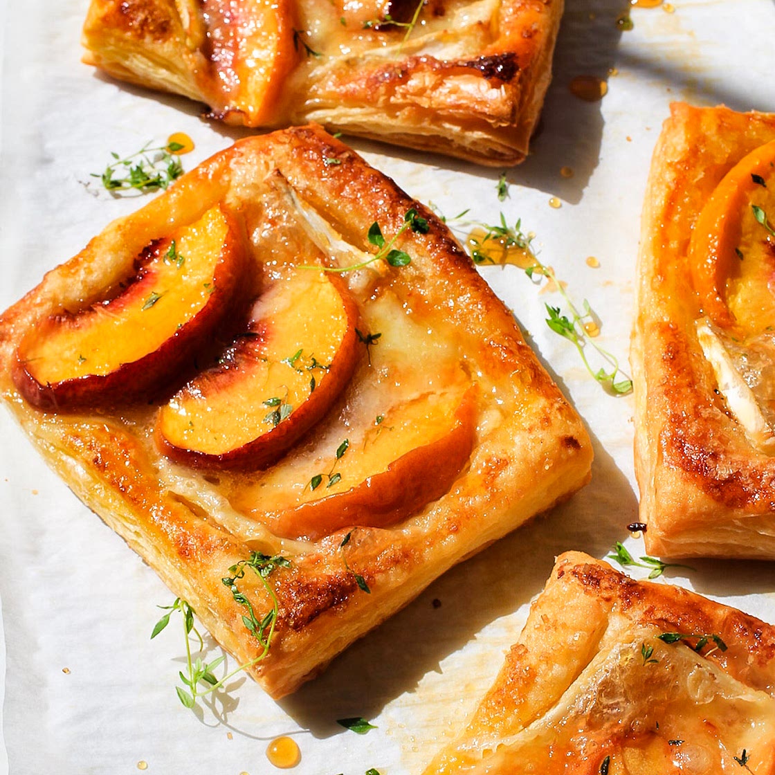 Mini Peach Brie Tarts