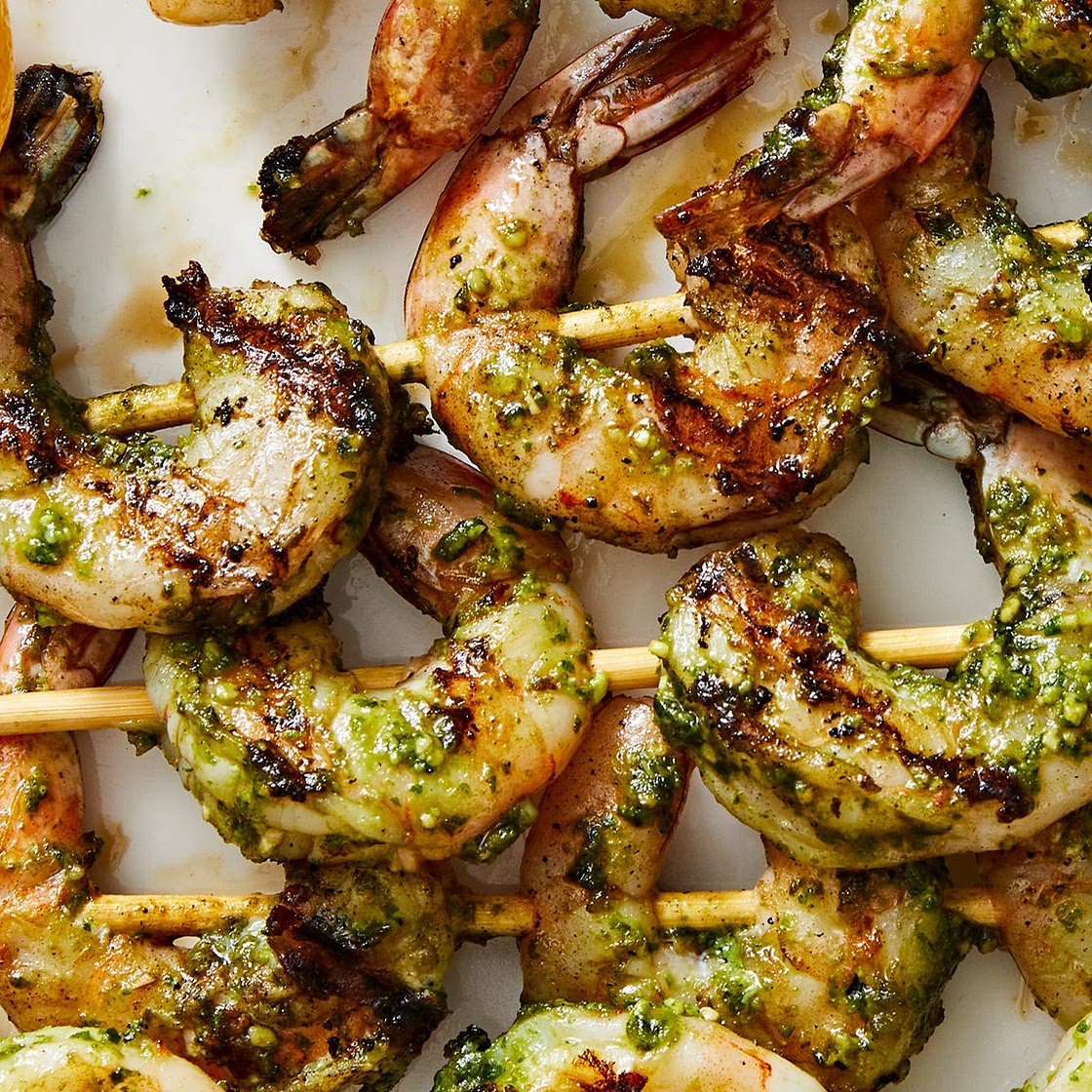Pesto Shrimp Skewers