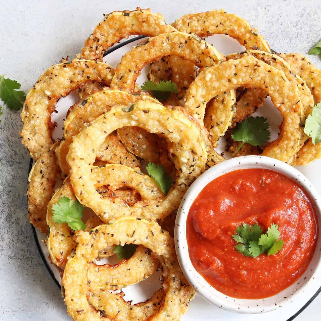 Parmesan Crusted Delicata Squash Rings