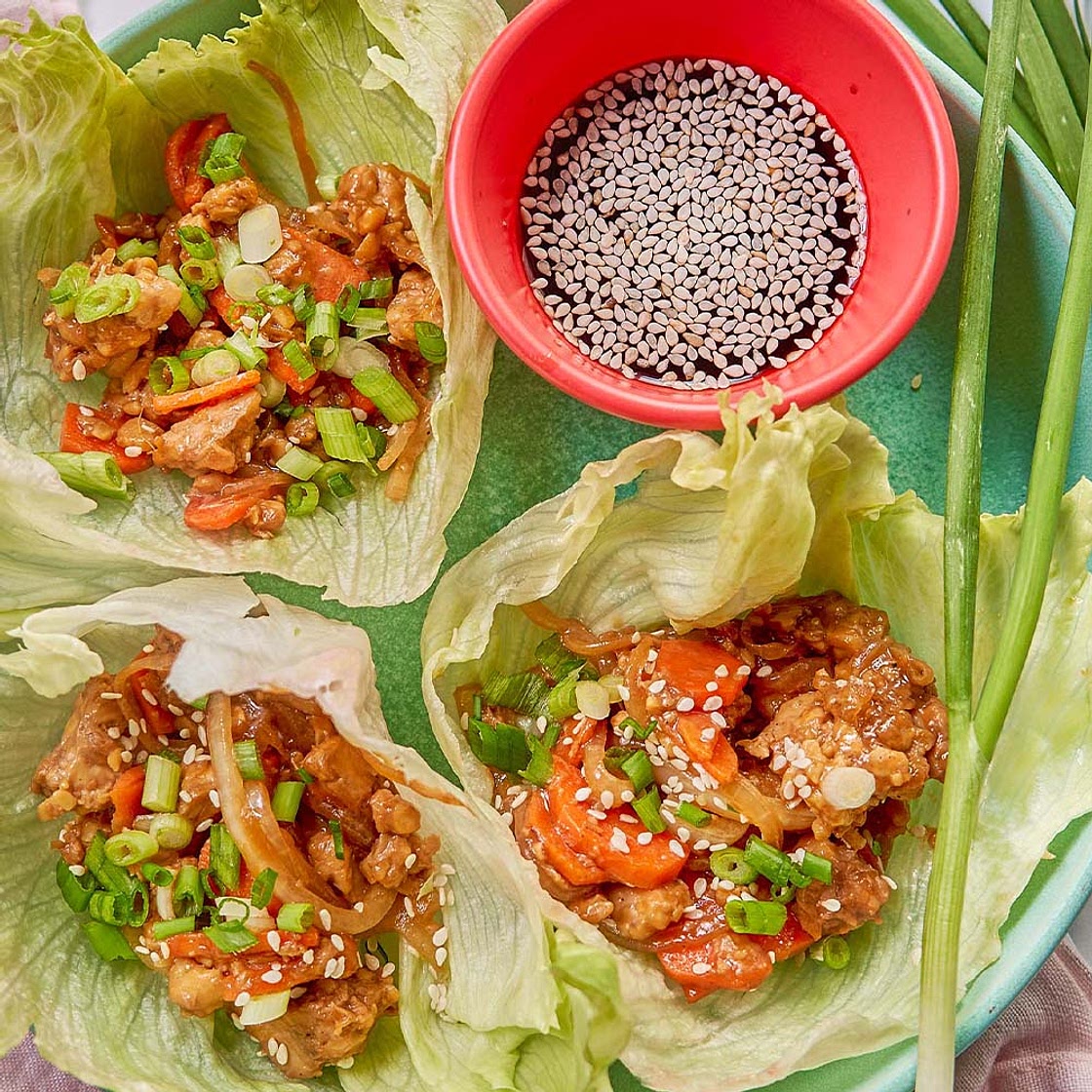 Vegan Lettuce Wraps with Teriyaki Tempeh