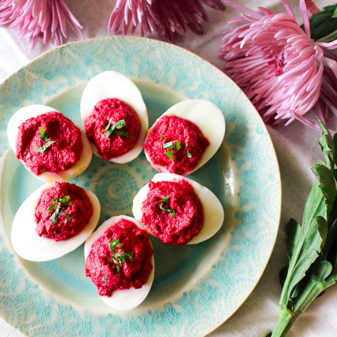 Beet Deviled Eggs