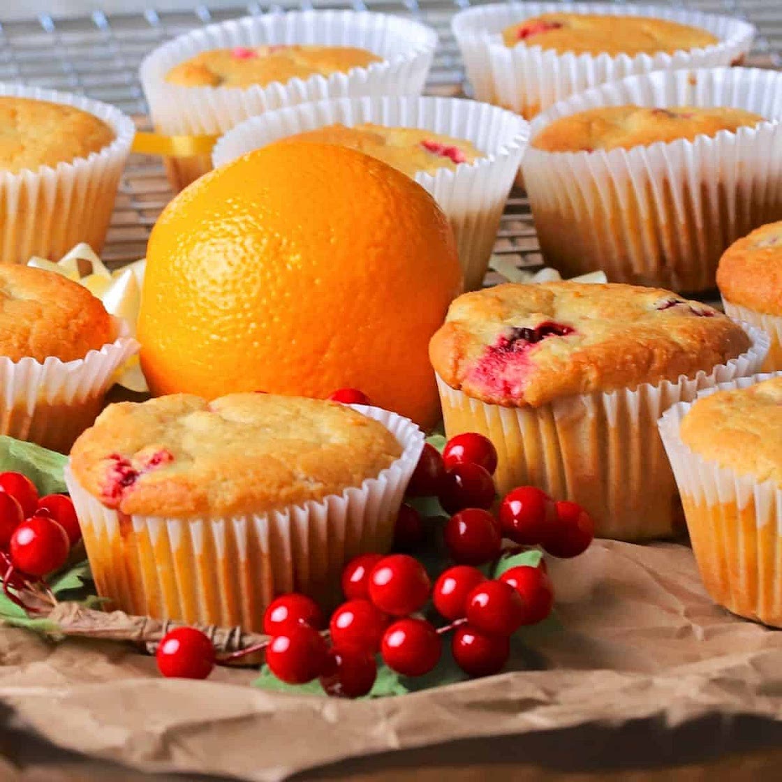 Low Carb Cranberry Orange Muffins