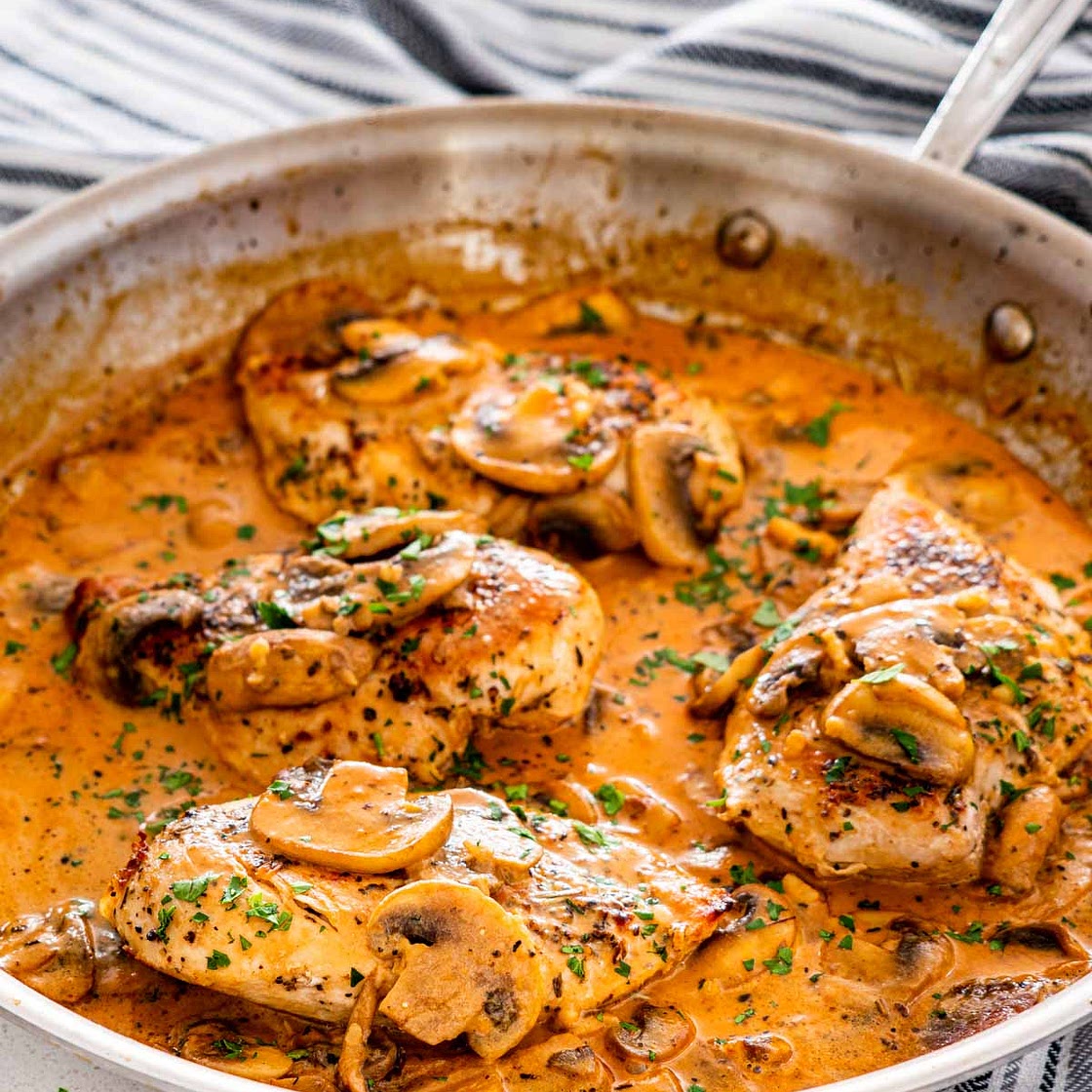 Creamy Parmesan Chicken With Mushrooms