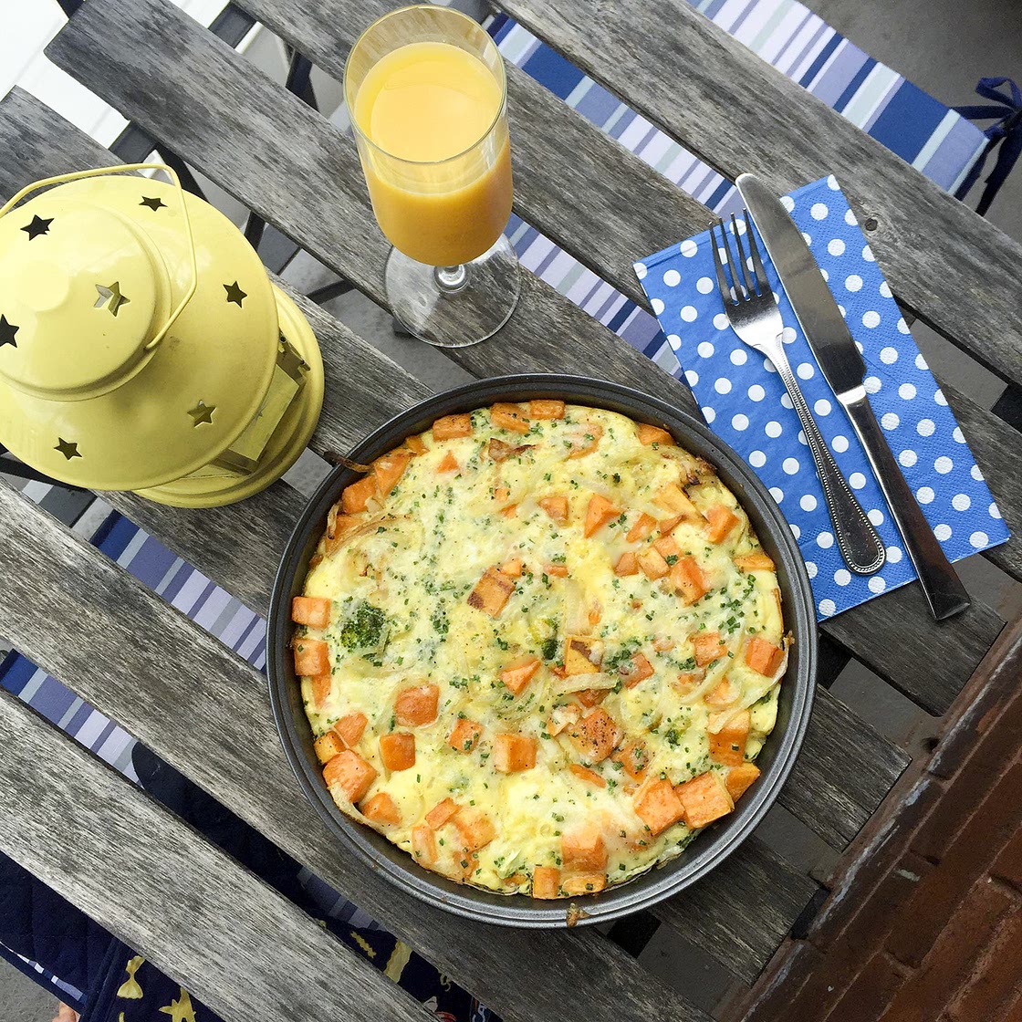 Frittata à la patate douce et brocoli