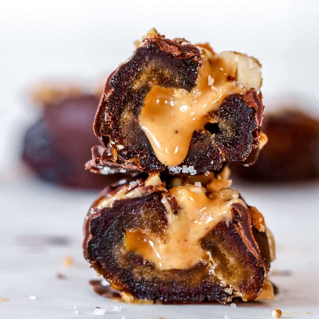 Peanut Butter Stuffed Chocolate Covered Dates
