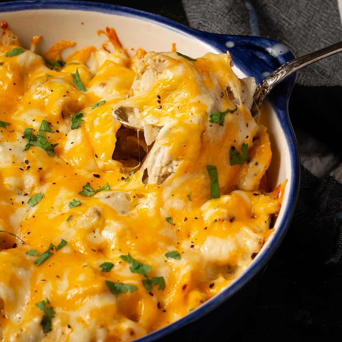 Quick Cheesy Ranch-Chicken Pasta Bake
