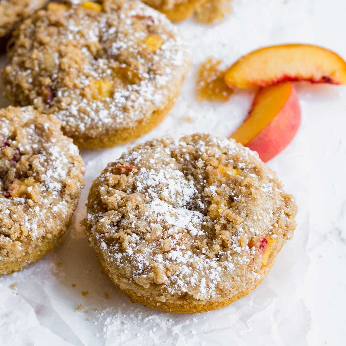 Peach Crumb Baked Donuts