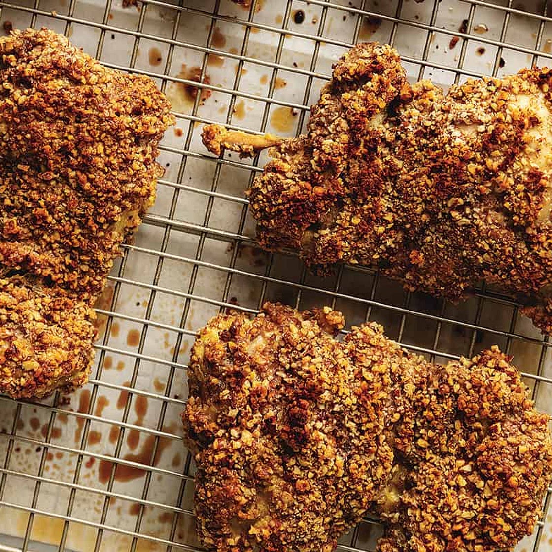 Pecan Crusted Chicken Thighs
