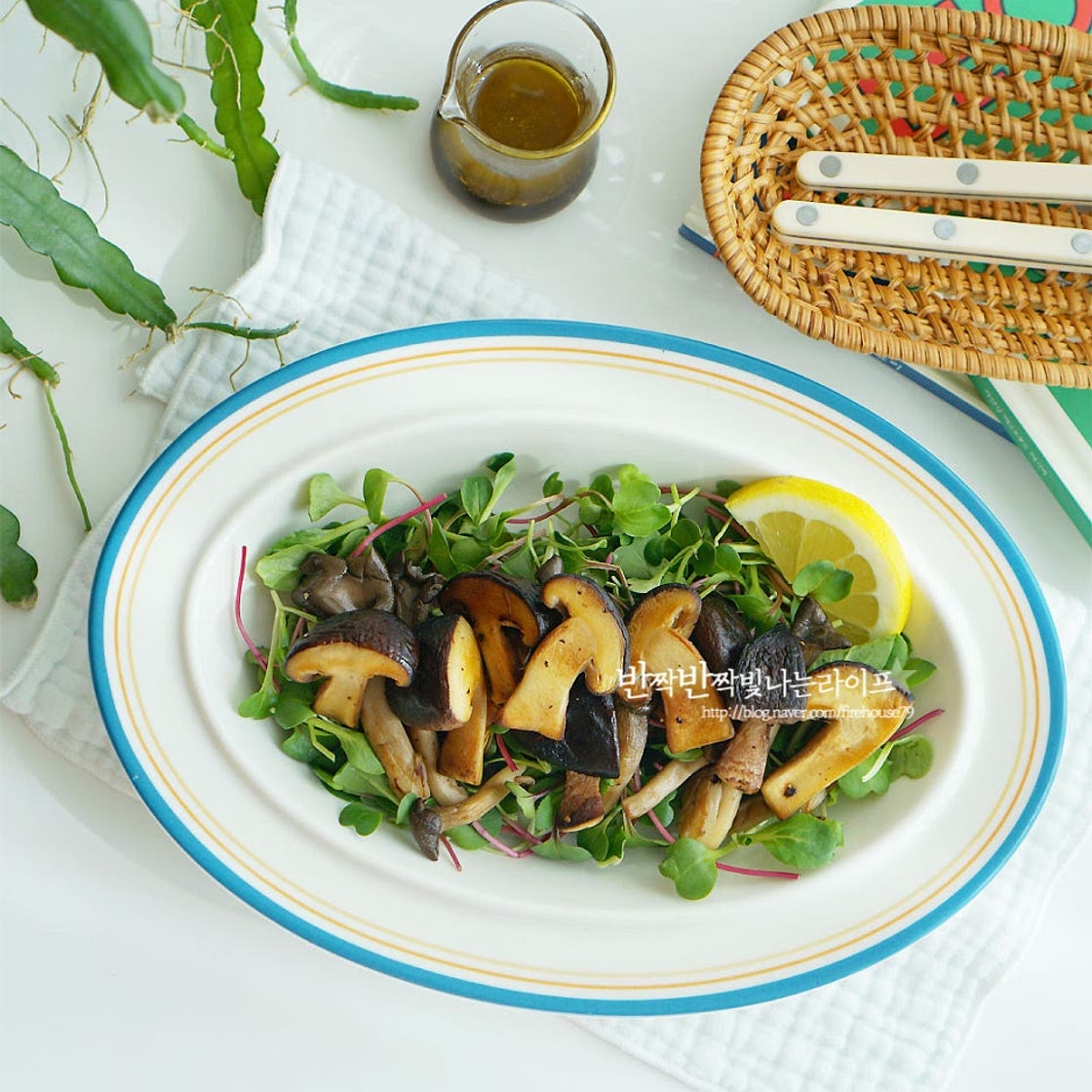 구운 버섯샐러드 드레싱 발사믹소스 만들기 송화버섯 요리