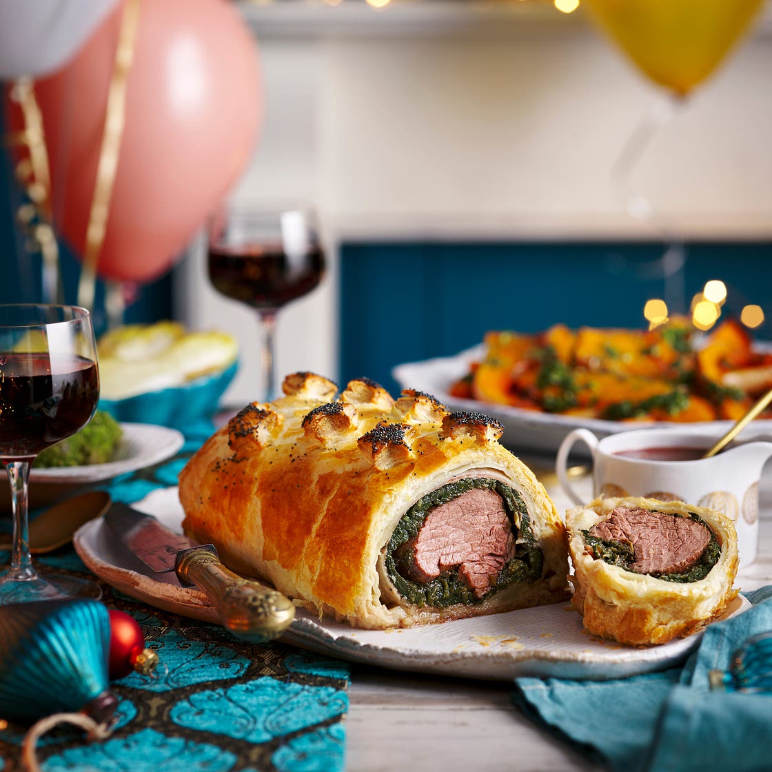 Beef Wellington with port gravy