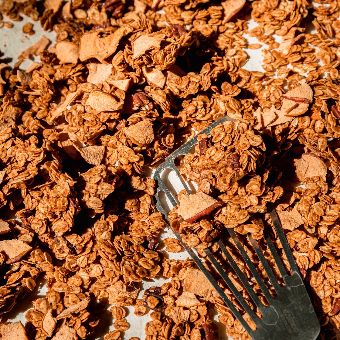Clumpy Apple Cinnamon Granola with Pecans