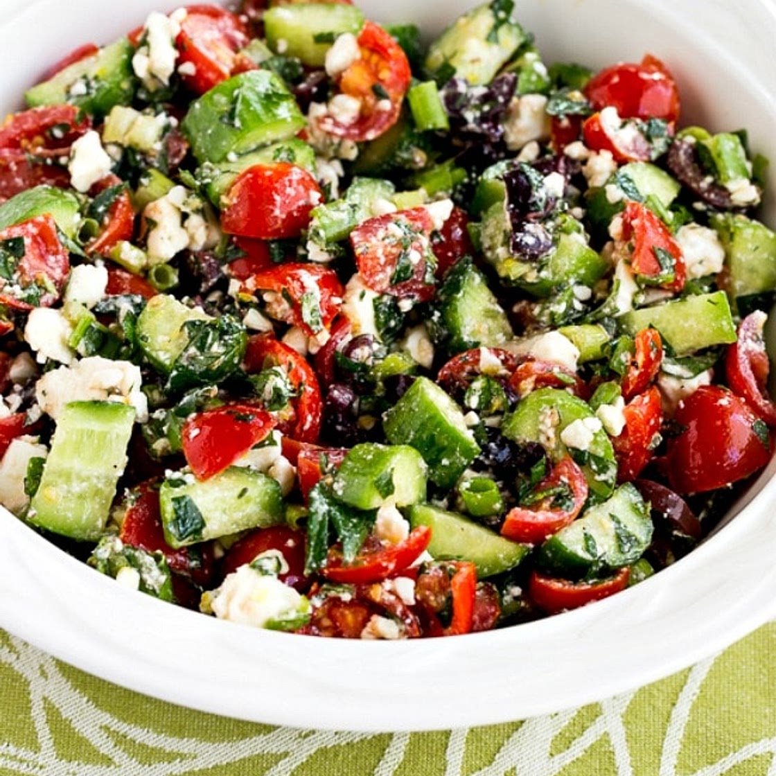 Tomato Cucumber Salad with Mint and Feta