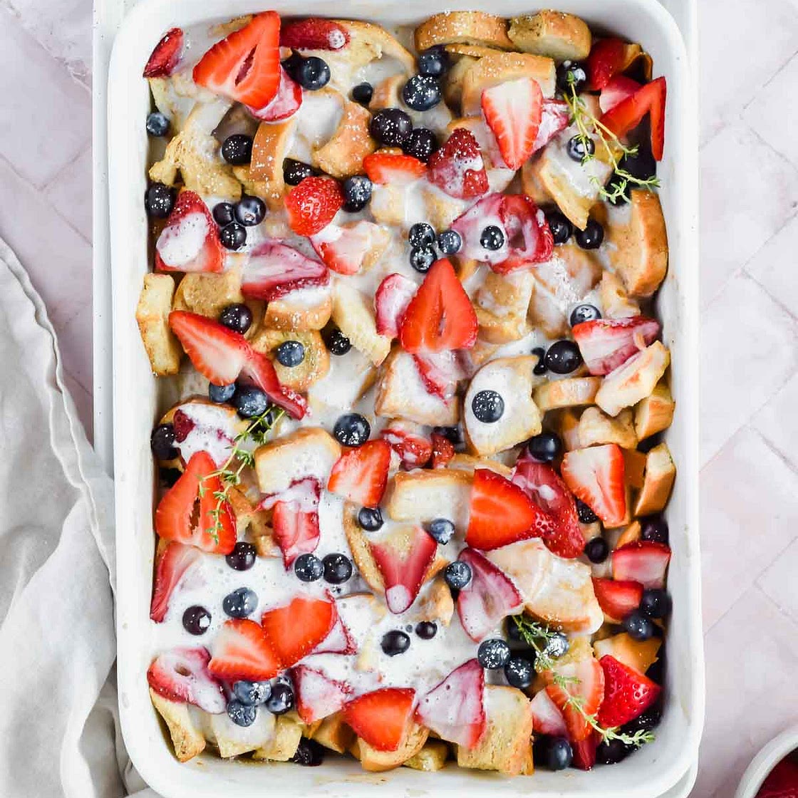 Healthy French Toast Casserole with Berries