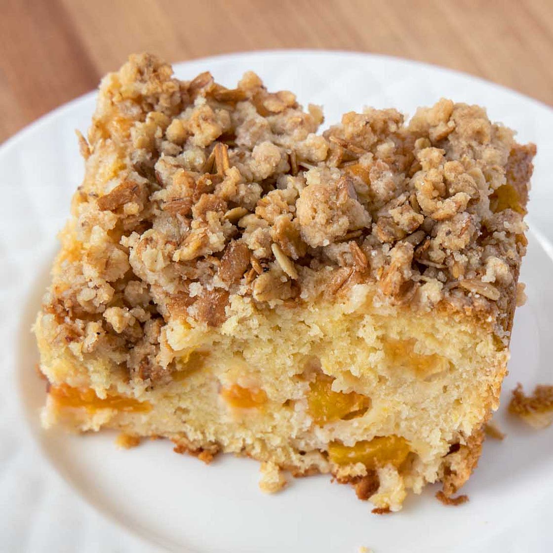 Peach Buckle with Sweet-Tart Lemon Syrup