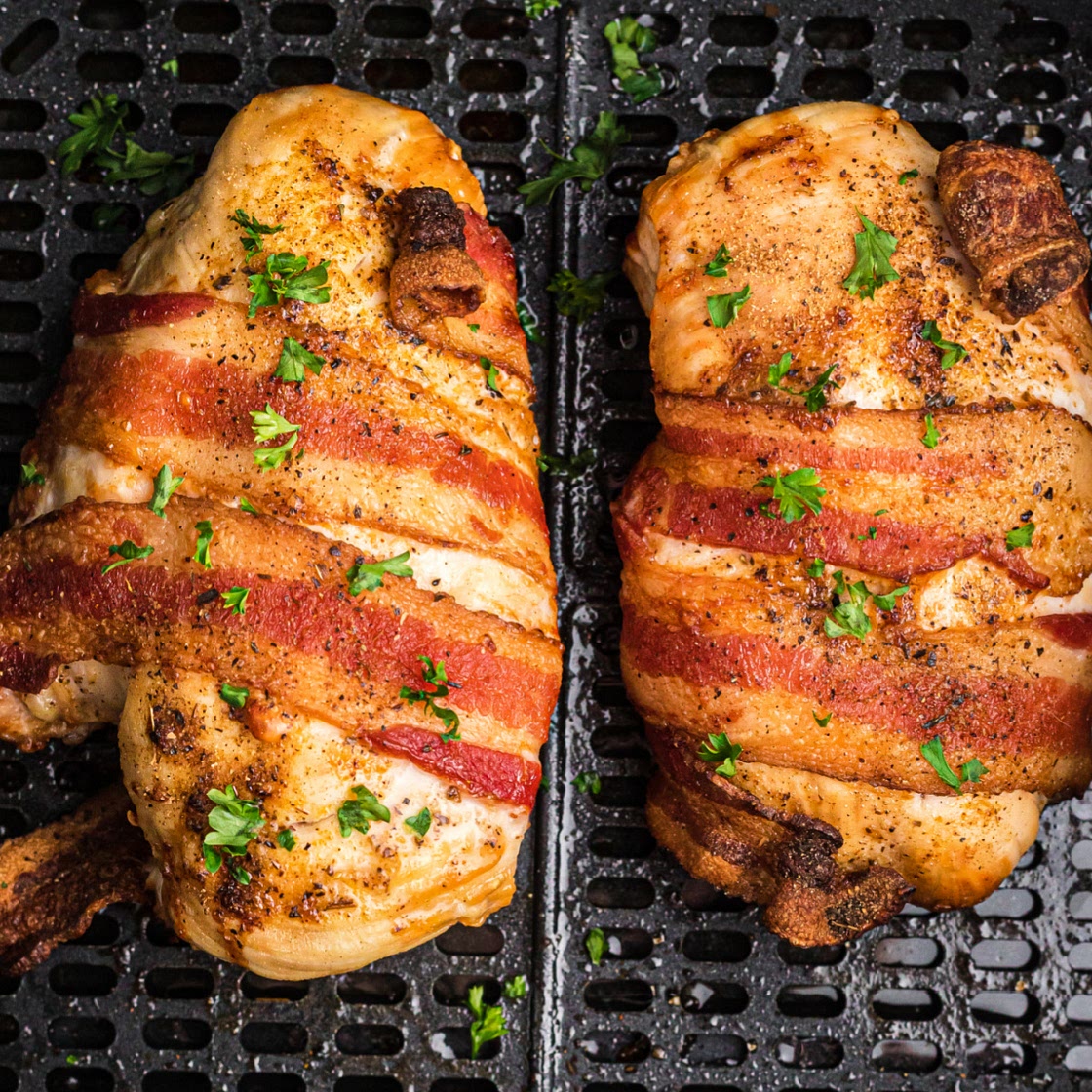Air Fryer Bacon Wrapped Chicken
