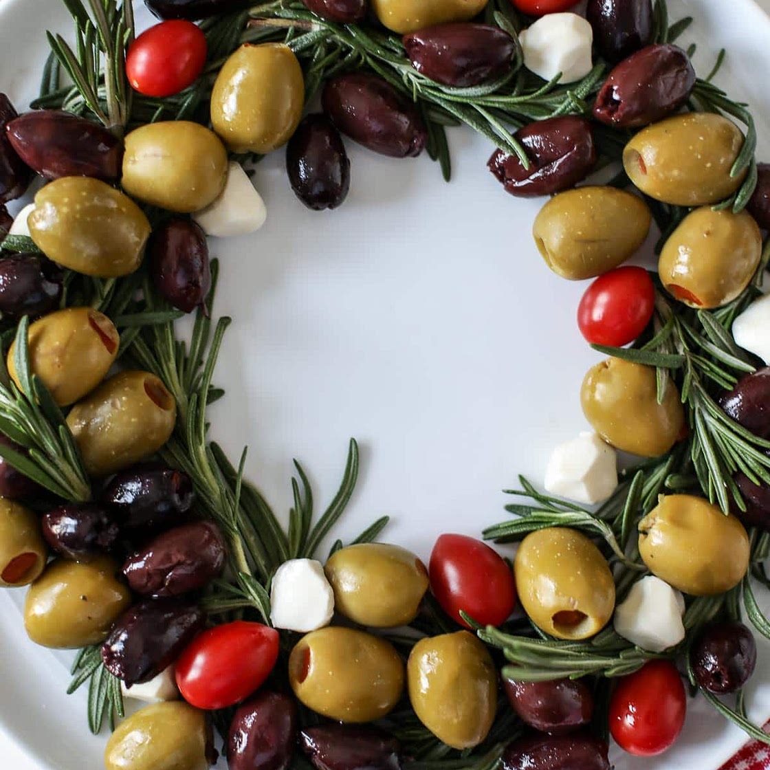 Olive Wreath Holiday Appetizer
