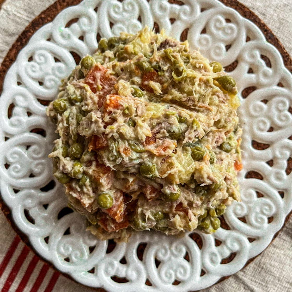 Italian vegetable salad with tuna (insalata russa piemontese)