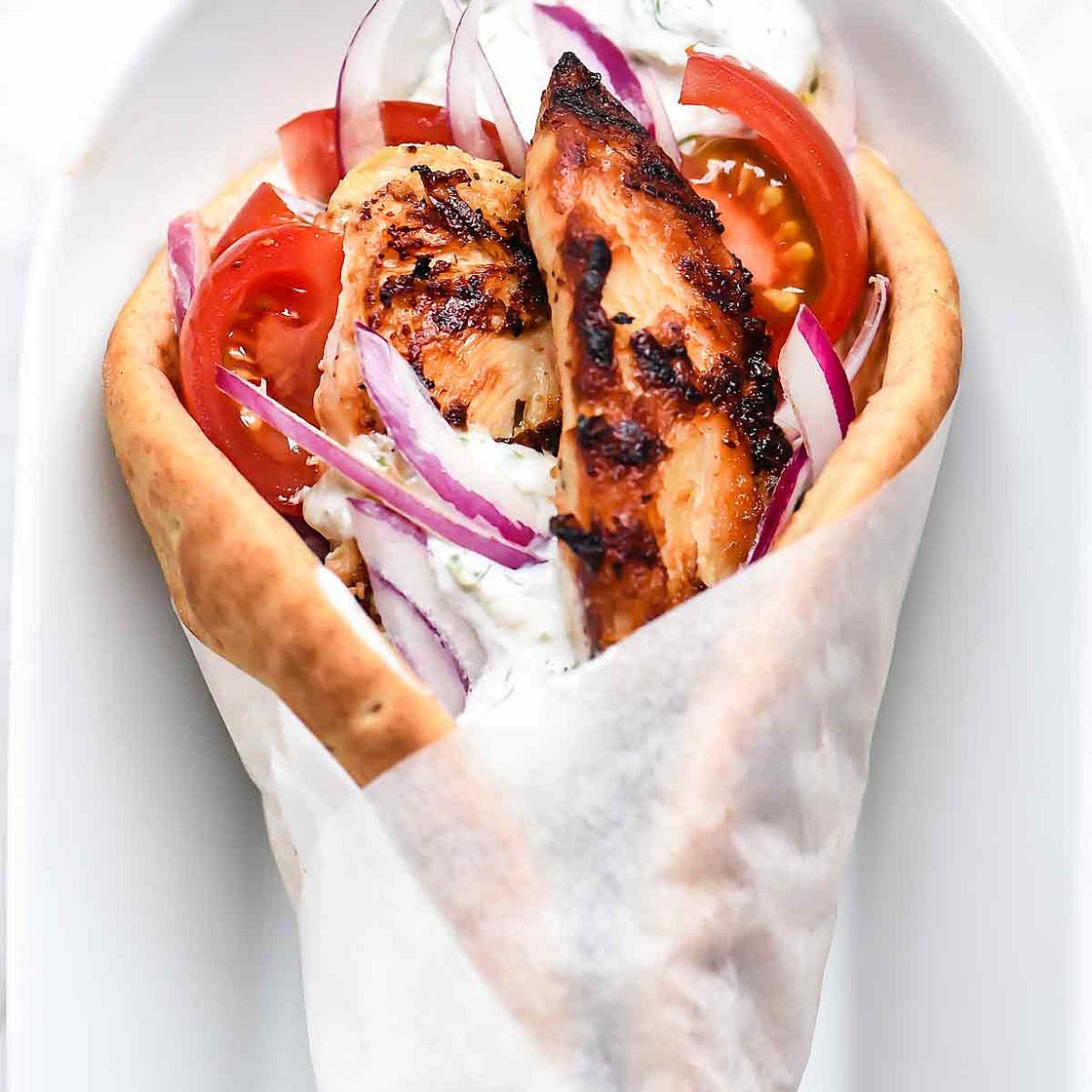 Easy Chicken Gyros with Tzatziki Sauce