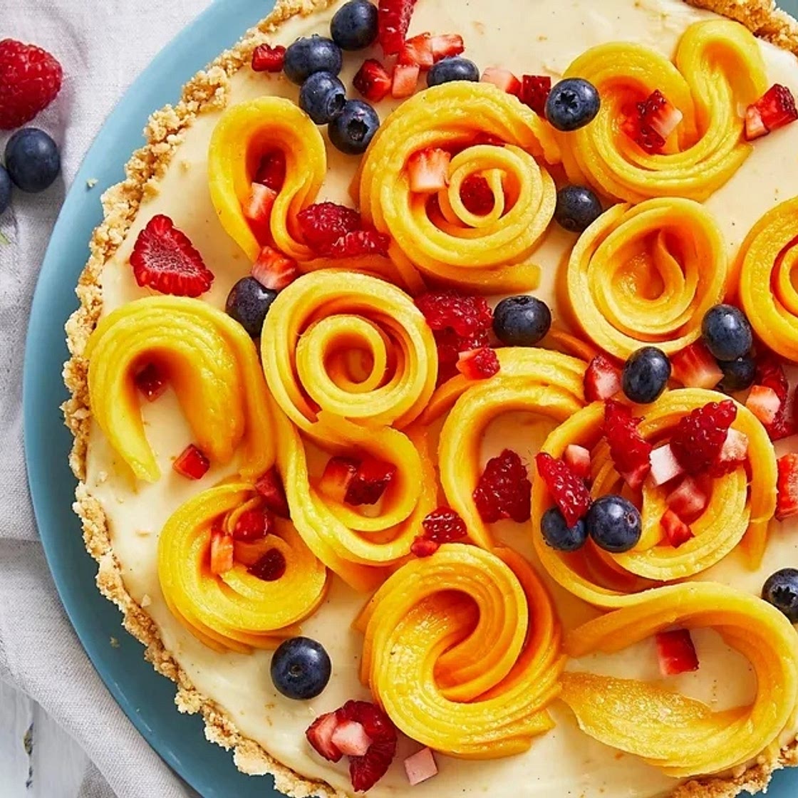 Mango no-bake cheesecake tart