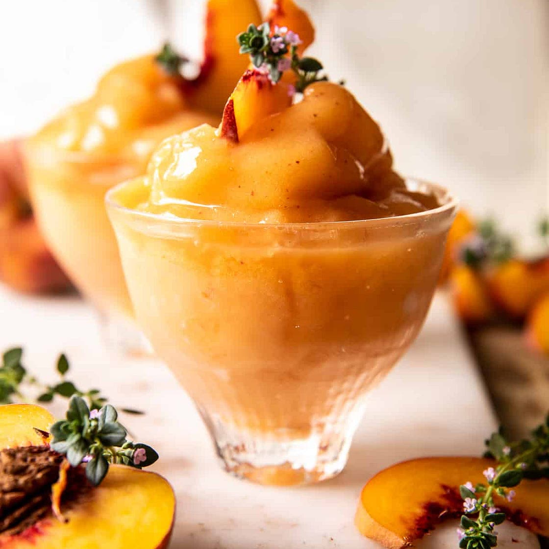 Frozen Peach Rosé Slushy