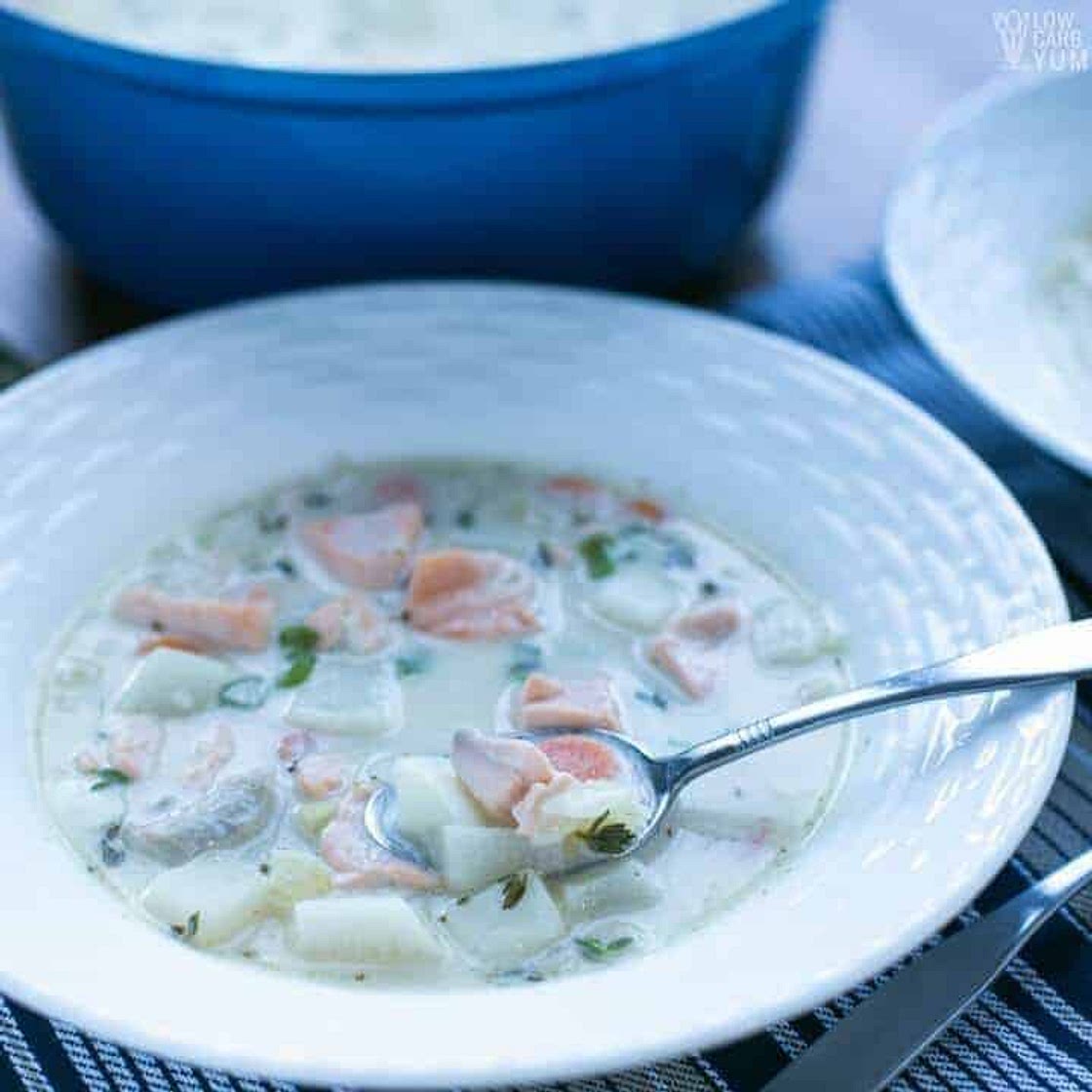 Paleo Salmon Chowder with Coconut Milk