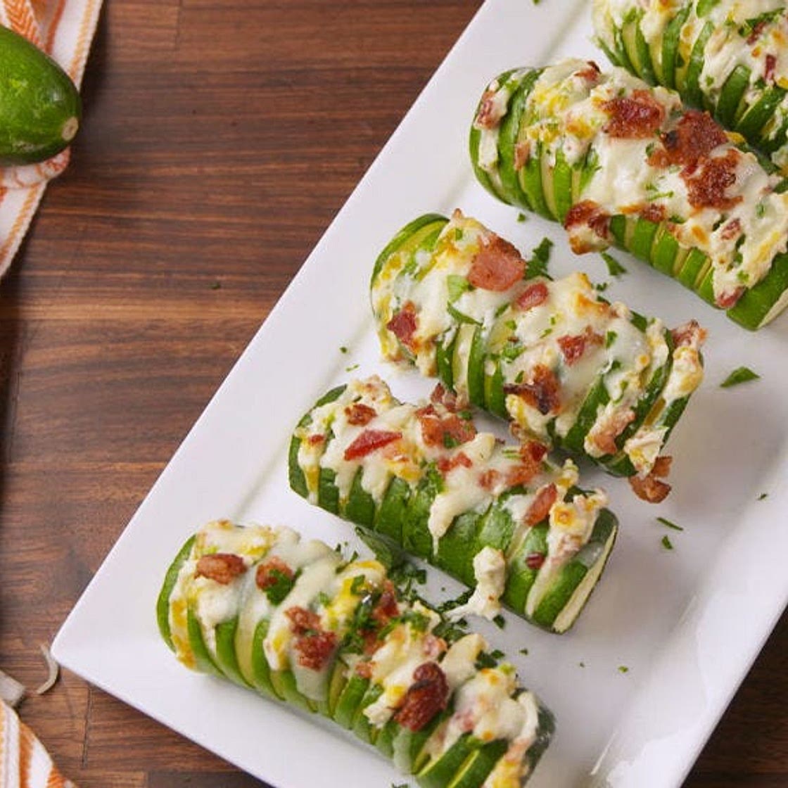 Jalapeño Popper Stuffed Zucchini