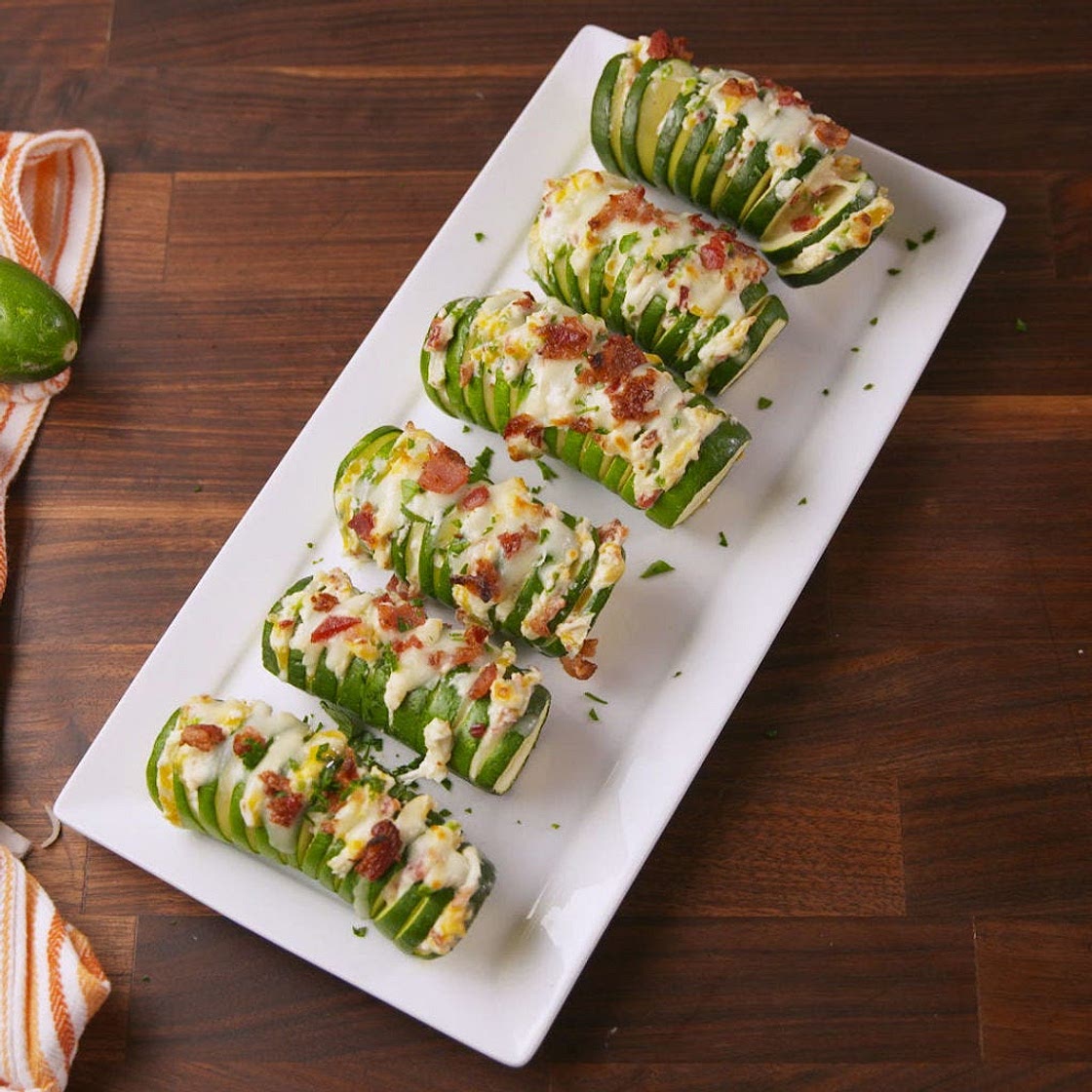 Jalapeño Popper Stuffed Zucchini