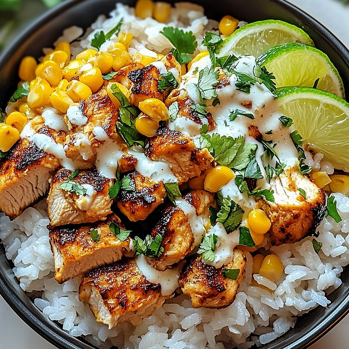 Street Corn Chicken Rice Bowl