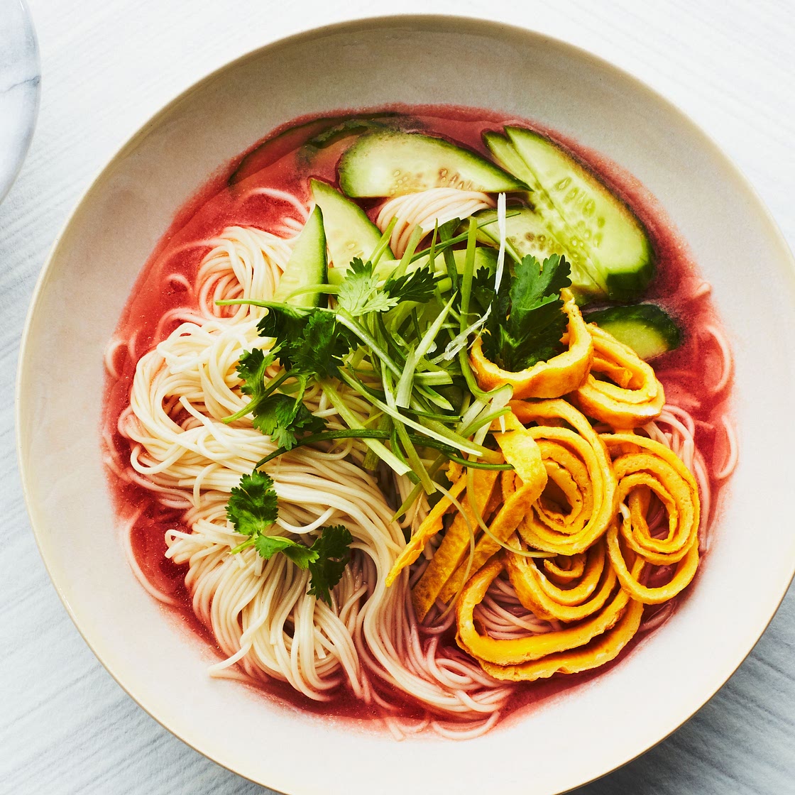 Noodles with Chilled Tomato Broth
