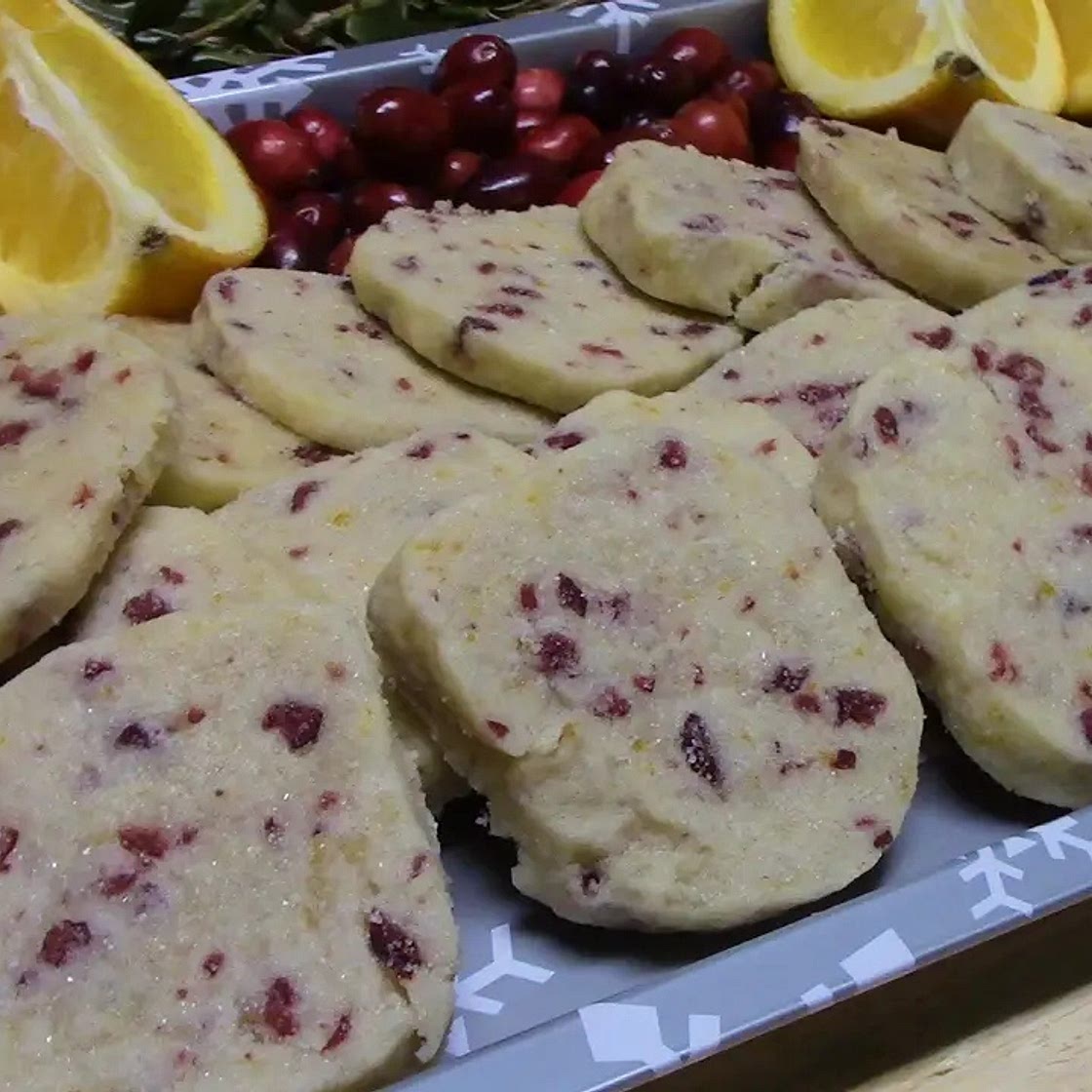 Orange Cranberry Shortbread Cookies