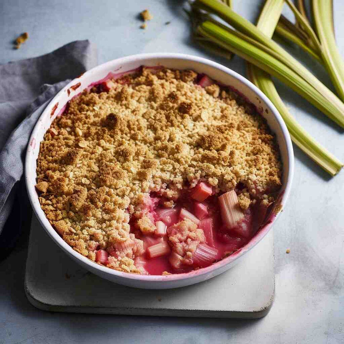 Mary Berry Rhubarb Crumble and Ginger Recipe
