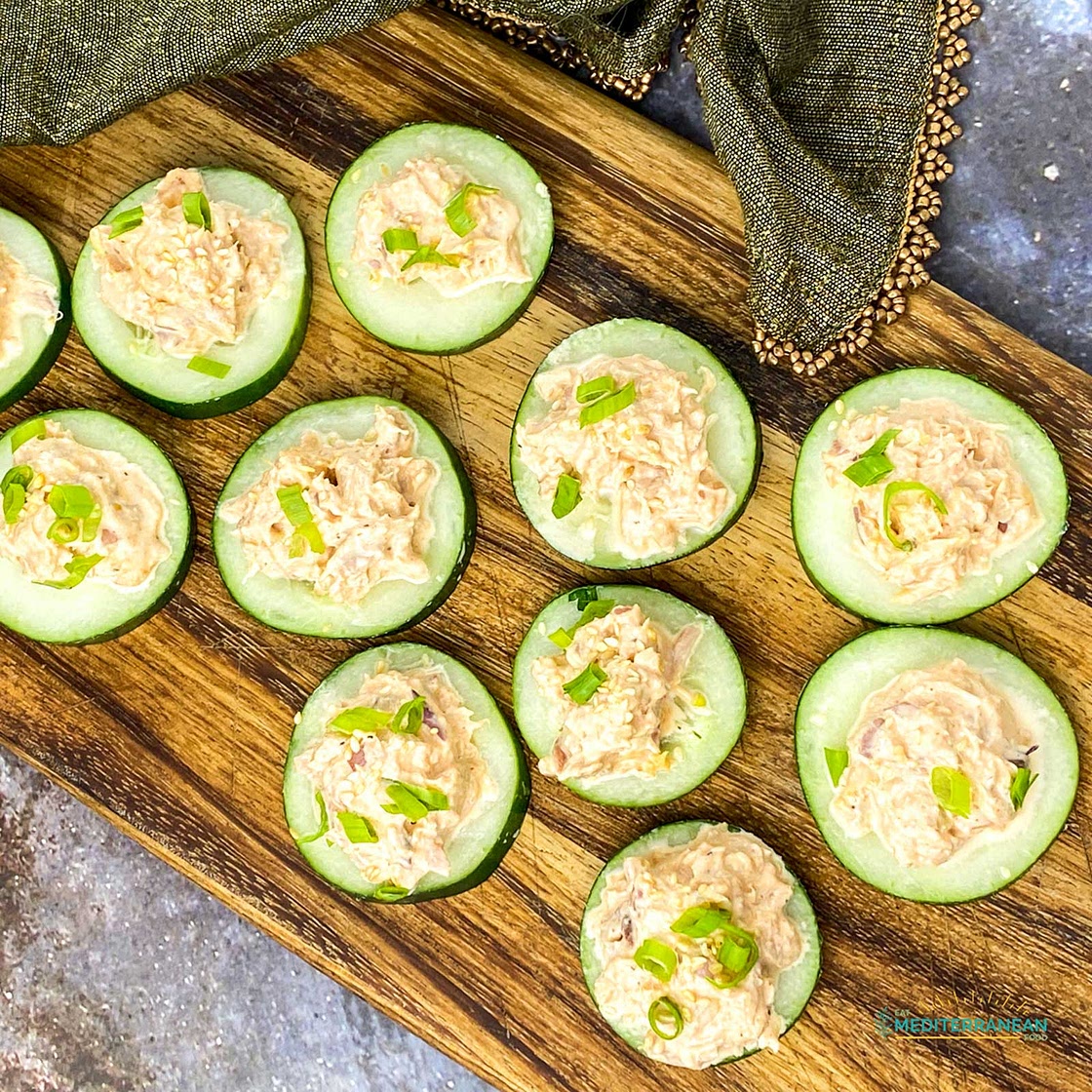 Spicy Tuna Cucumber Bites