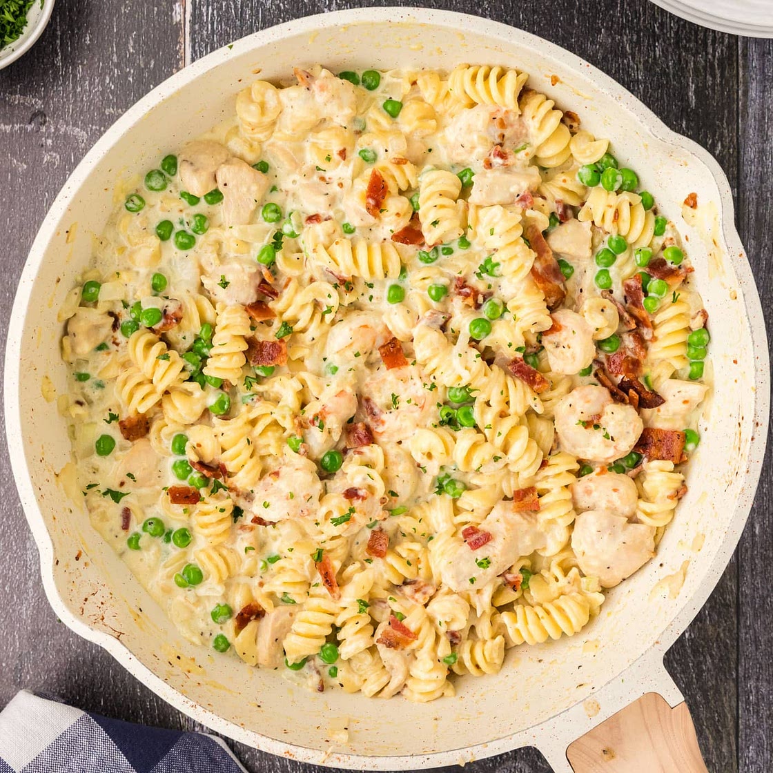 Chicken and Shrimp Carbonara