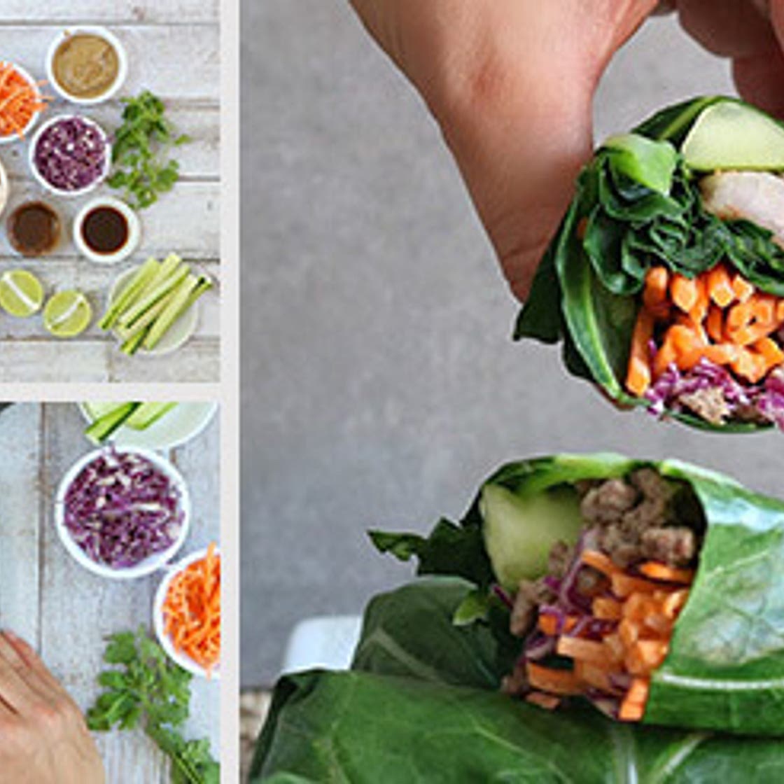 No-Rice Beef and Shrimp Spring Rolls with Almond Butter Sauce
