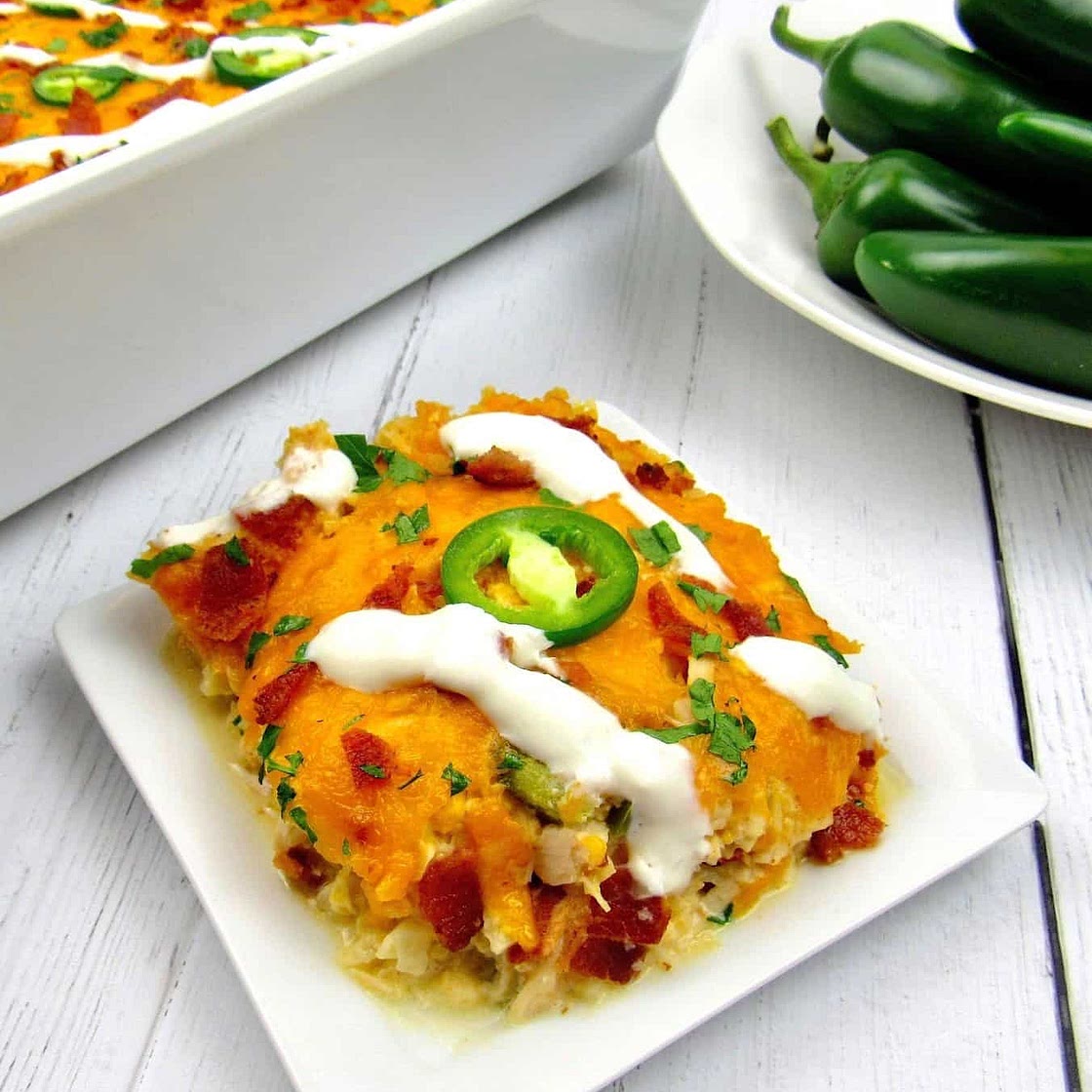 Keto Jalapeño Popper Chicken Casserole