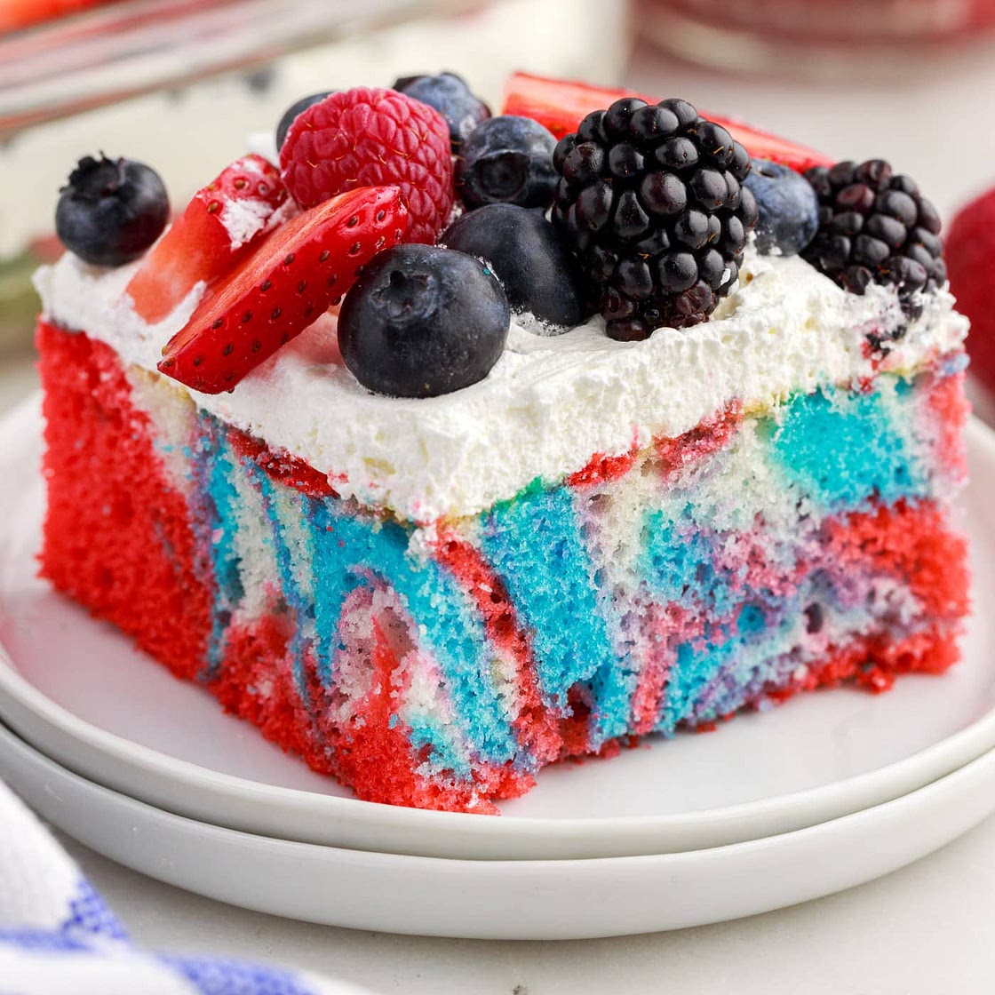 Red White and Blue Marble Cake