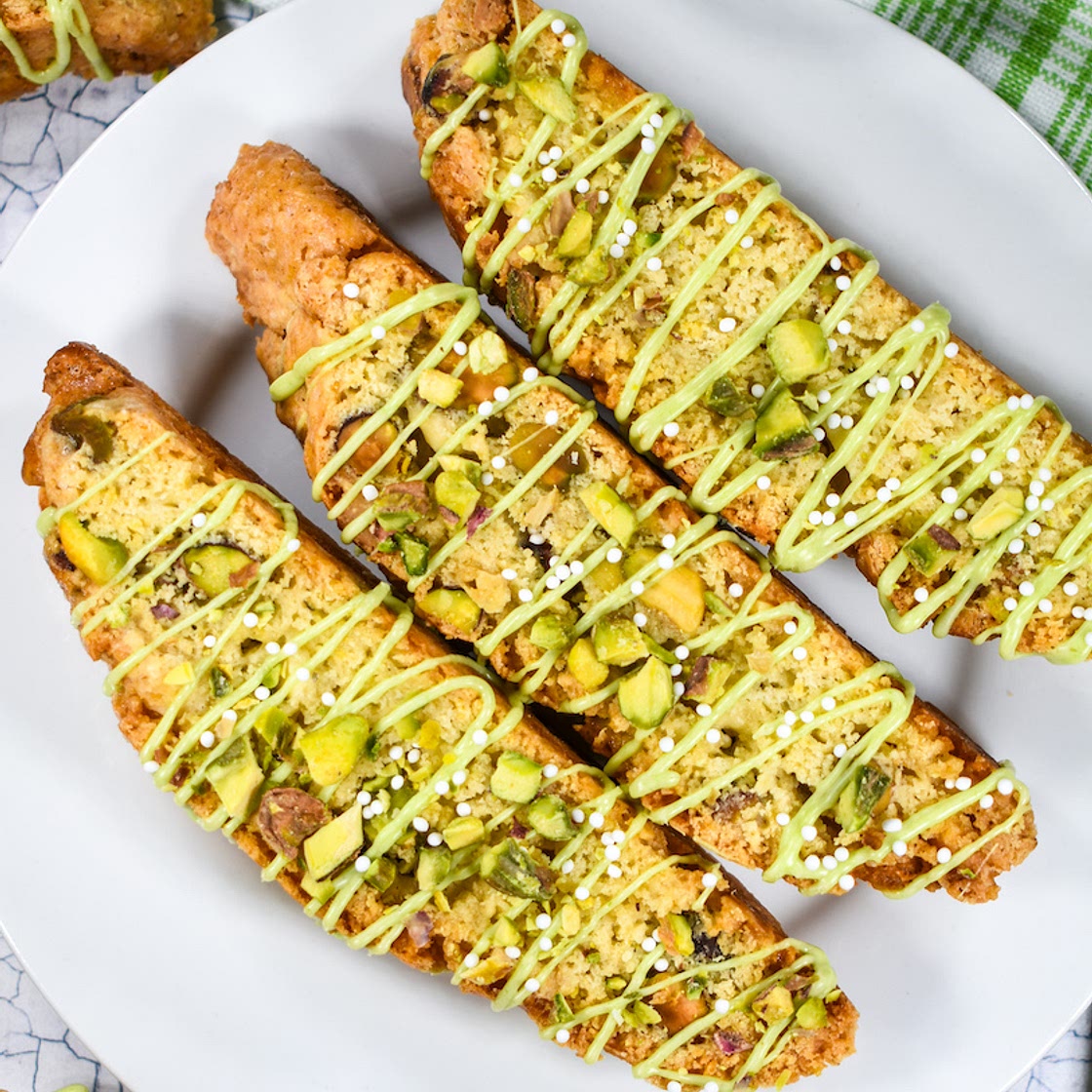 White Chocolate Pistachio Biscotti