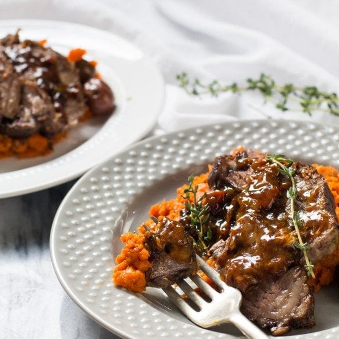 One-Pot Braised Beef Roast with Carrot Mash (AIP, Paleo)