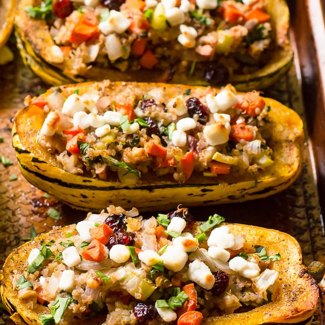 Vegetarian Stuffed Delicata Squash