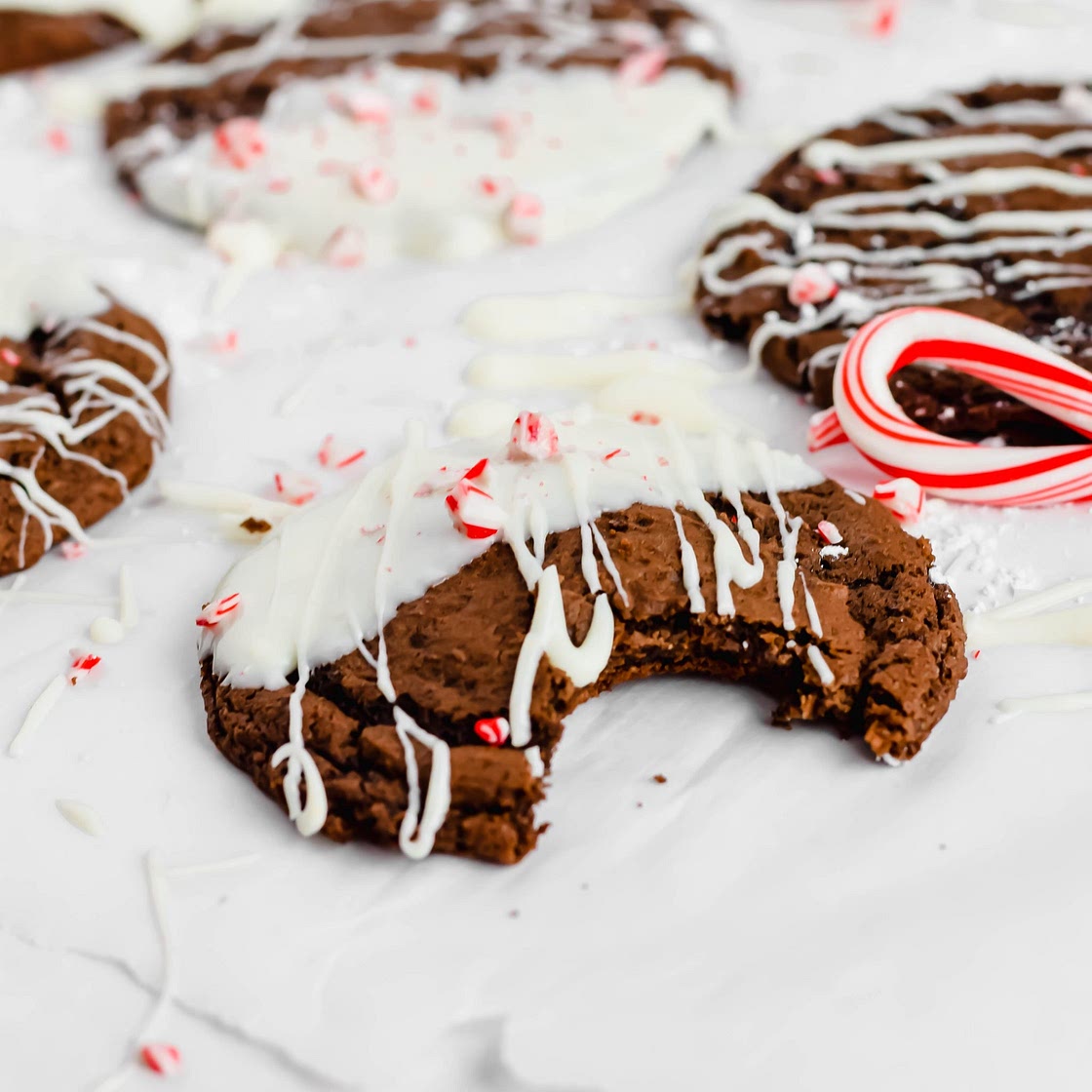 White Chocolate Dipped Peppermint Cookies