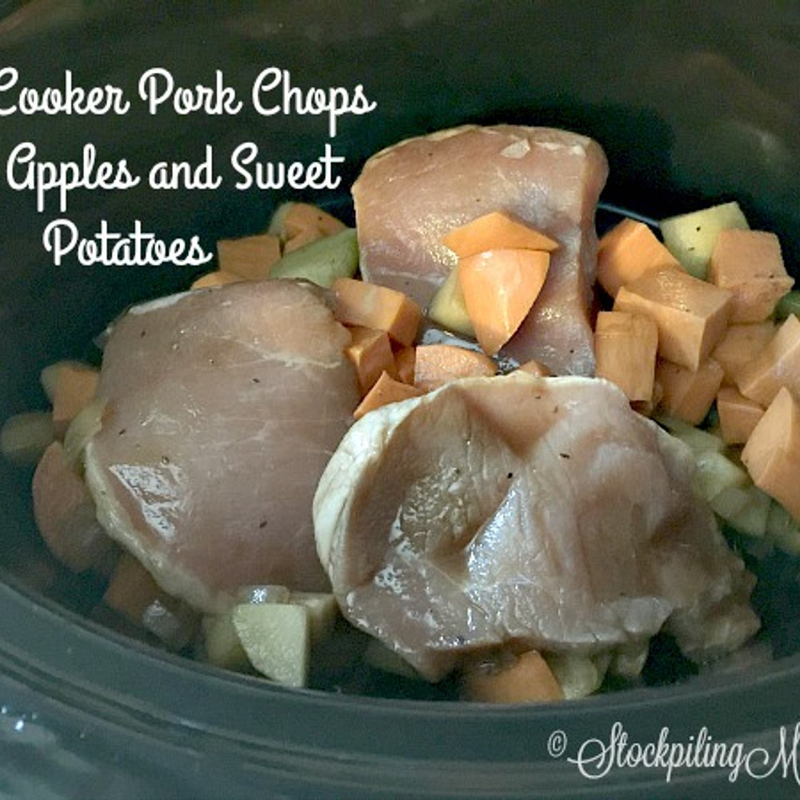 Slow Cooker Pork Chops with Apples and Sweet Potatoes