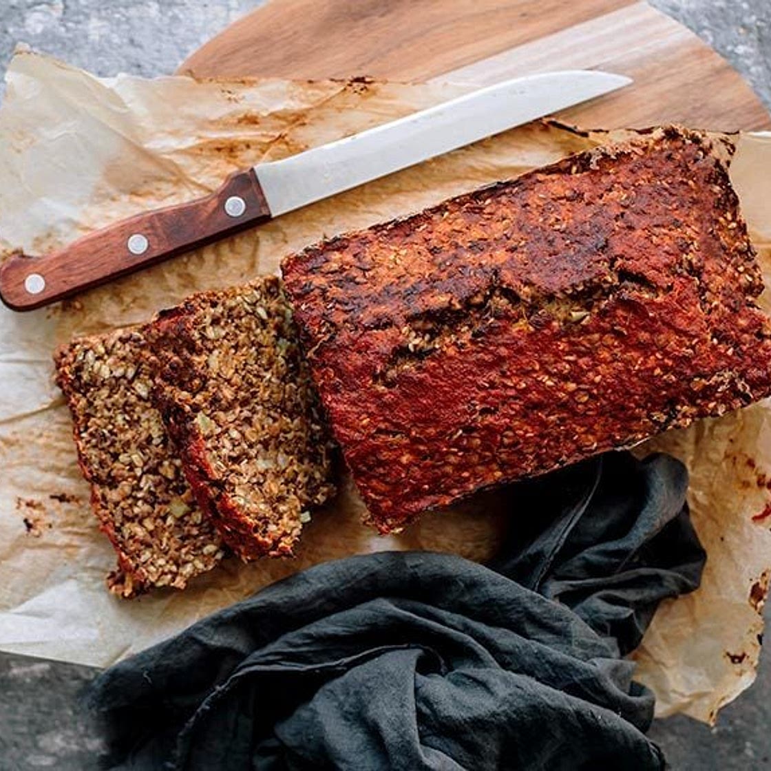 Hearty Vegan Lentil Mushroom Loaf