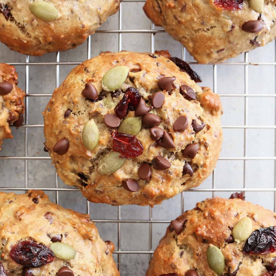 Trail Mix Breakfast Cookies