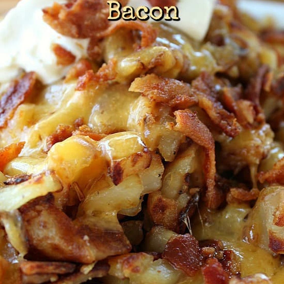 Cheesy Breakfast Potatoes with Crispy Bacon